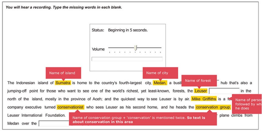 Listening fill in the blanks